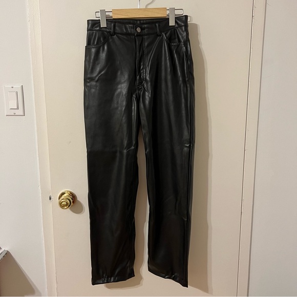 Straight Leg Faux Leather Pants - Picture 4 of 8